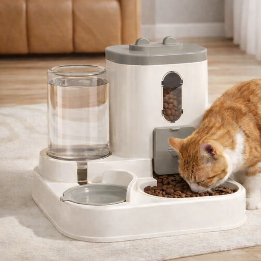 2-in-1 Automatic Cat Feeder & Water Dispenser | Anti-Spill, Cute Design