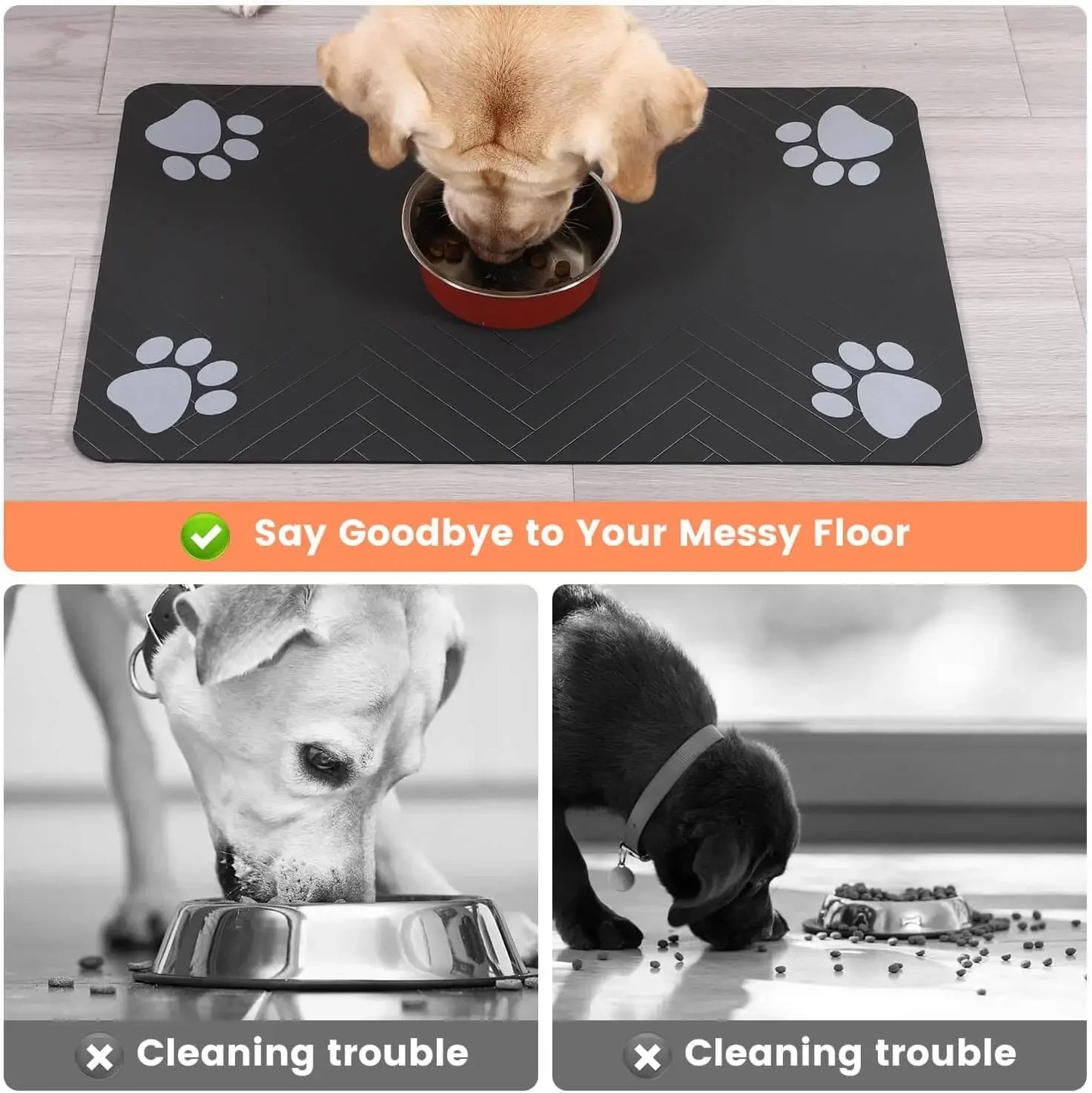 Waterproof Pet Feeding Mat — Non-Slip & Quick-Dry Floor Protection